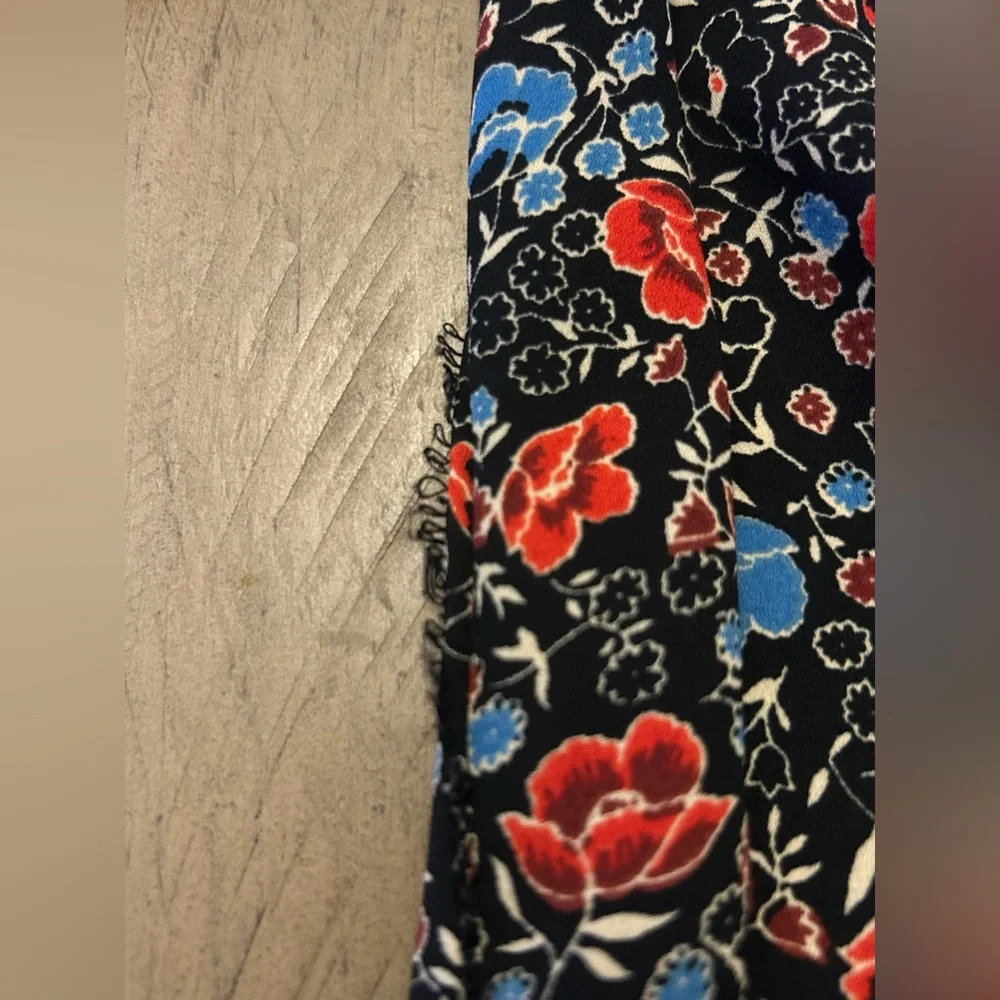 Free People Boho Floral Print Ruffle Neck Bishop Sleeve Blouse, Size Small - Picture 8 of 9